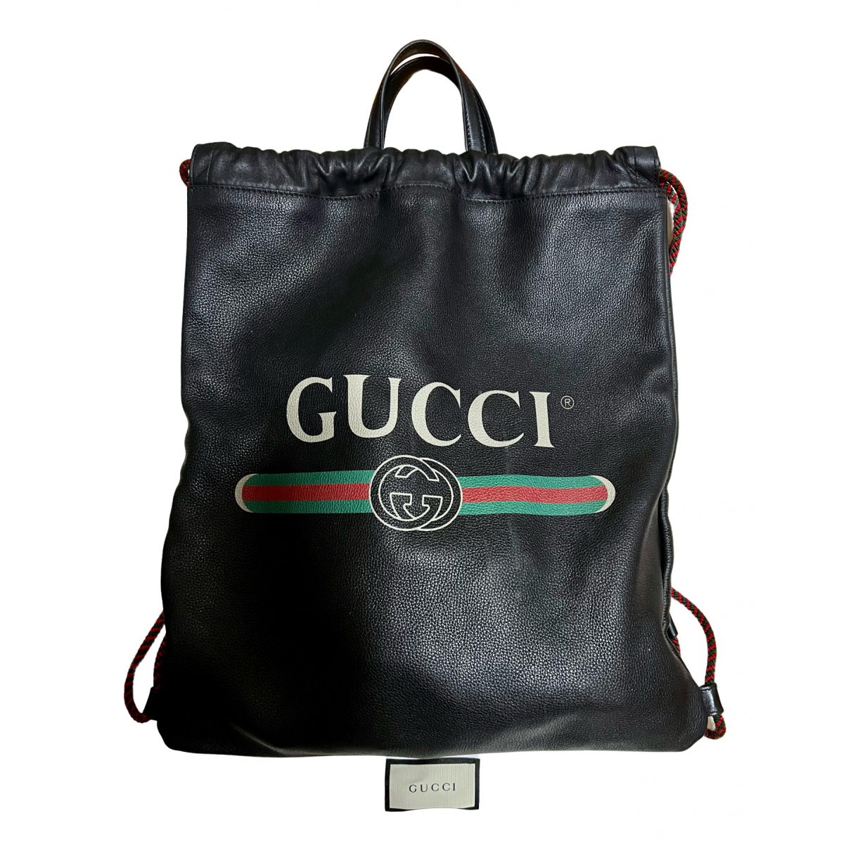 Leather backpack Gucci Black in Leather 